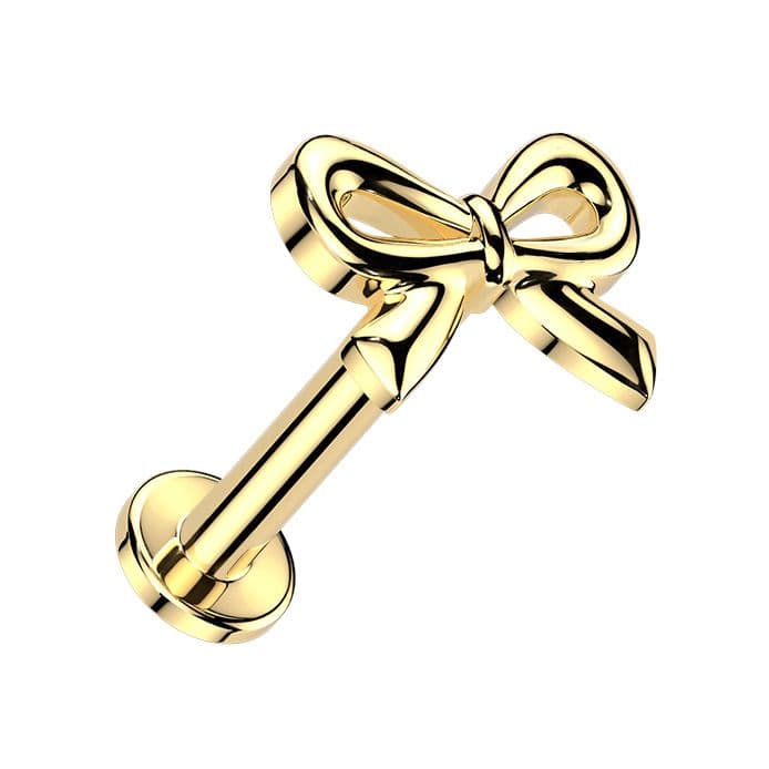 MARRE Zlacená Llabreta / piercing do ucha - mašlička (1,2 x 6 mm) - LB0045GD-1206 - náhled 1