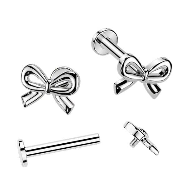MARRE Labreta / piercing do ucha - mašlička (1,2 x 6 mm) - LB0045ST-1206 - náhled 2