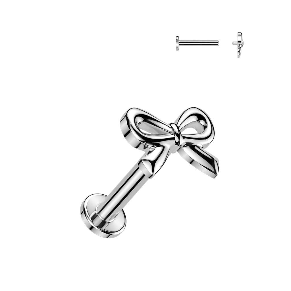 MARRE Labreta / piercing do ucha - mašlička (1,2 x 6 mm) - LB0045ST-1206 - náhled 3