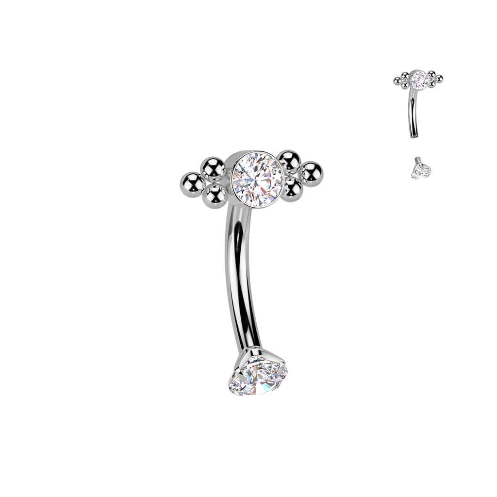 MARRE Piercing do obočí TITAN se zirkony - náhled 1