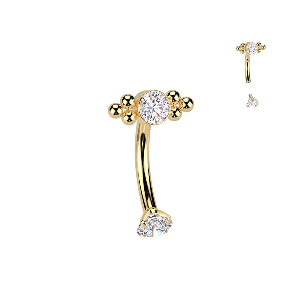 MARRE Piercing do obočí TITAN se zirkony - náhled 3