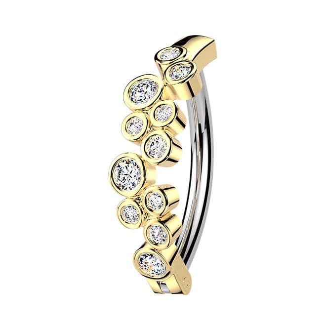 MARRE Zlacený piercing do pupíku se štítem - WP0109-GD - náhled 1
