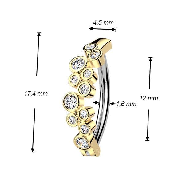 MARRE Zlacený piercing do pupíku se štítem - WP0109-GD - náhled 3