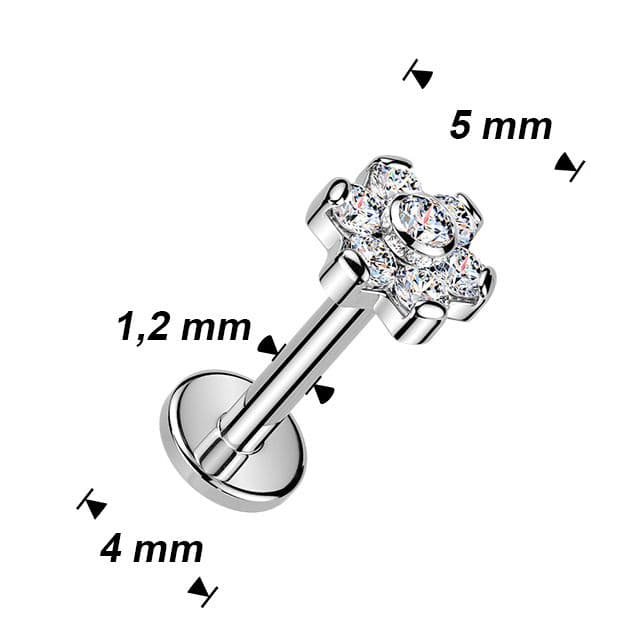 MARRE Piercing do brady - labreta kytička TITAN (1,2 x 6 mm) - TIT1693-1206 - náhled 3