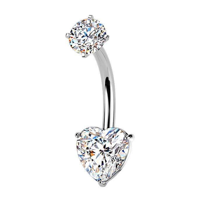 S4U Ocelový piercing do pupíku srdce - BS1073 - náhled 1
