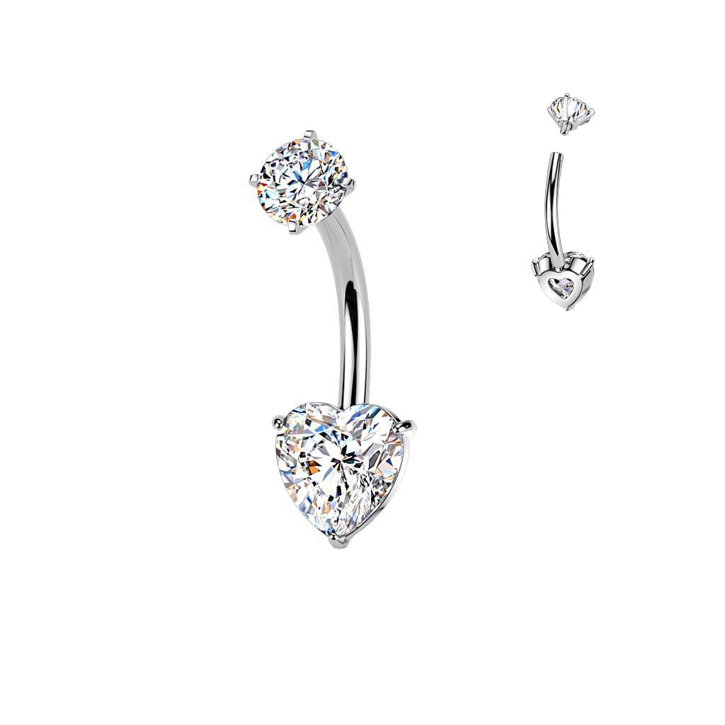 S4U Ocelový piercing do pupíku srdce - BS1073 - náhled 3