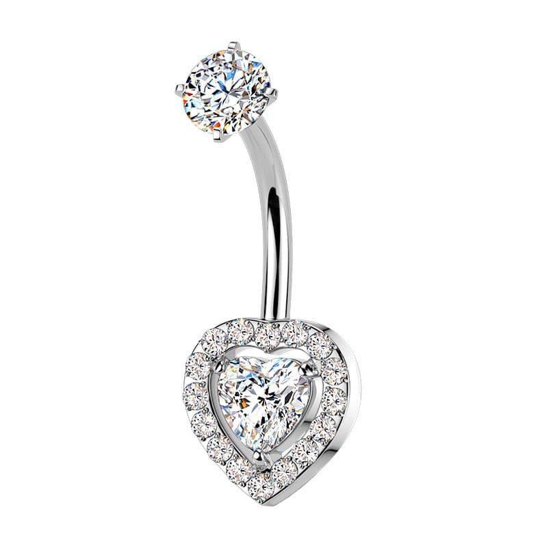 S4U Ocelový piercing do pupíku srdce - BS1076 - náhled 1