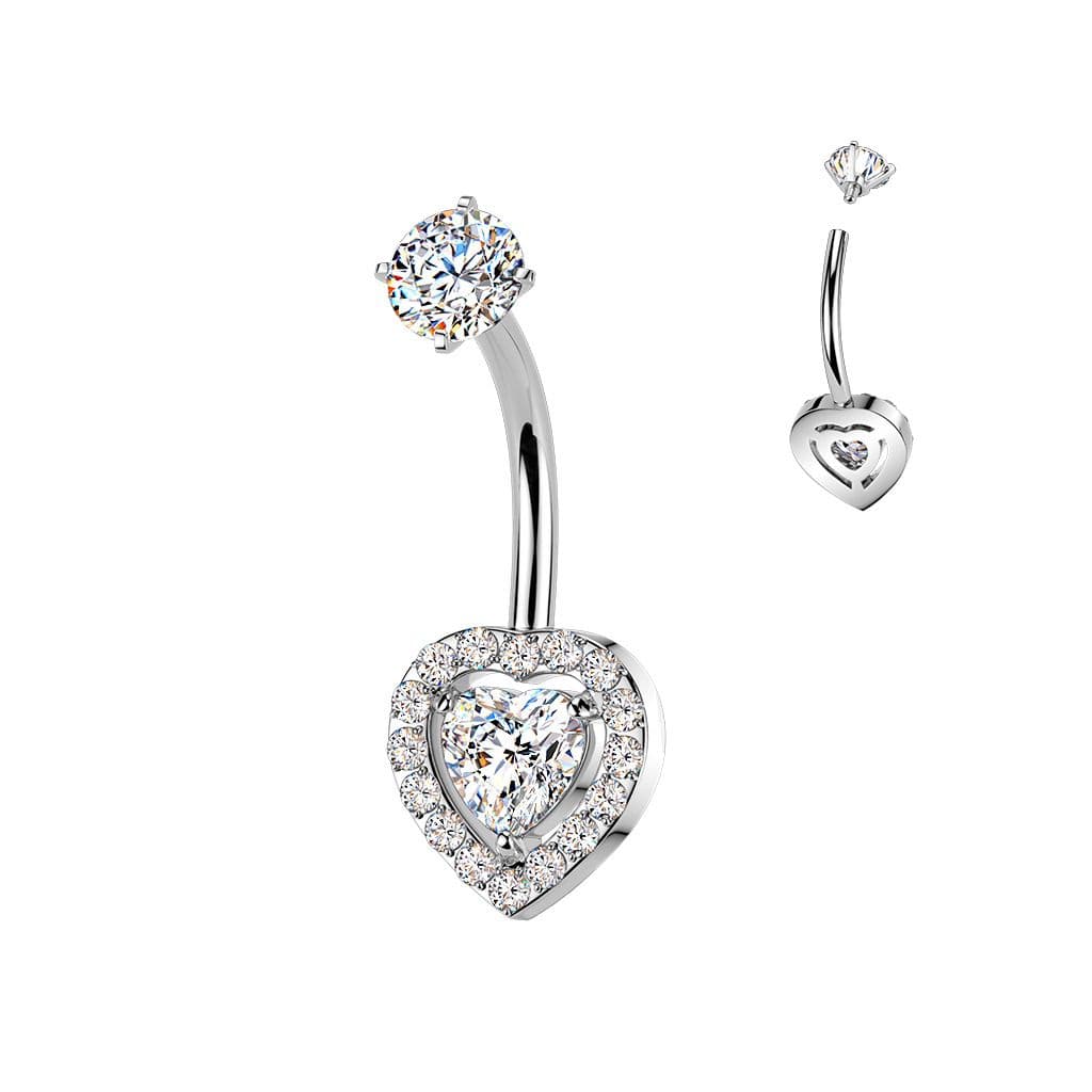 S4U Ocelový piercing do pupíku srdce - BS1076 - náhled 3