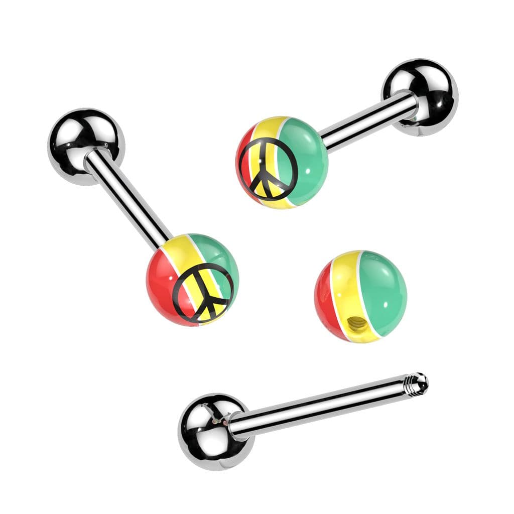 Piercing do jazyka - peace - PJ01043 - náhled 2