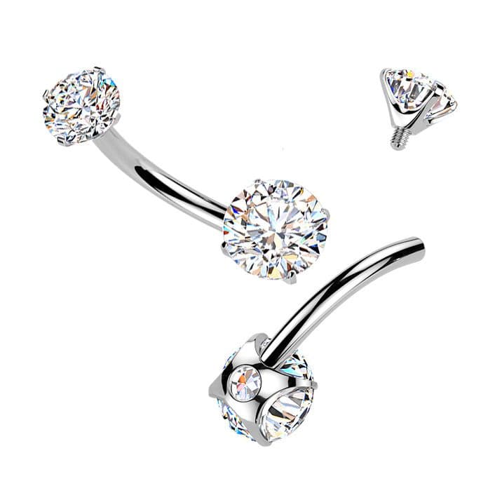 MARRE Luxusní piercing do pupíku s Moissanity 1.50ct, TITAN - TM040 - náhled 5