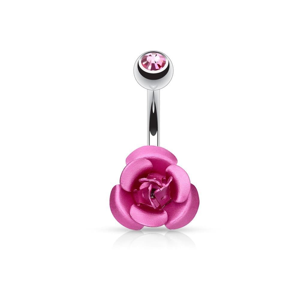 Piercing do pupíku - růžička (fialová) - náhled 5