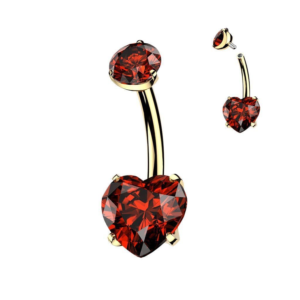 MARRE Zlacený piercing do pupíku srdíčko - TITAN (růžová) - náhled 4