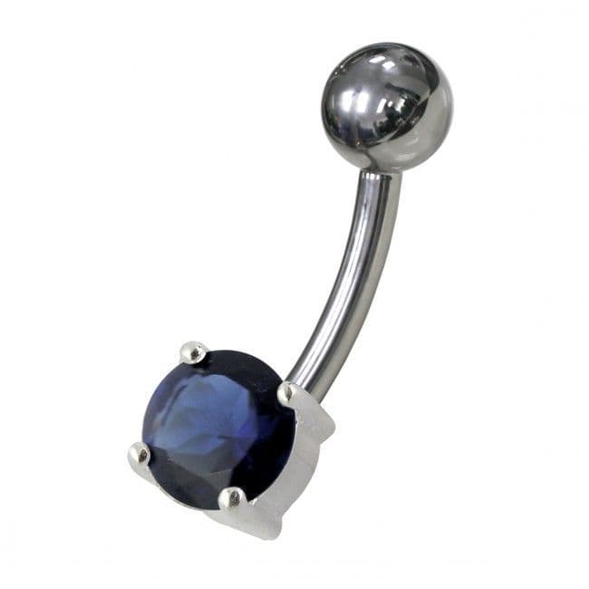 S4U Stříbrný piercing do pupíku - kulatý zirkon 6 mm (fialová) - BP01146-A - náhled 4