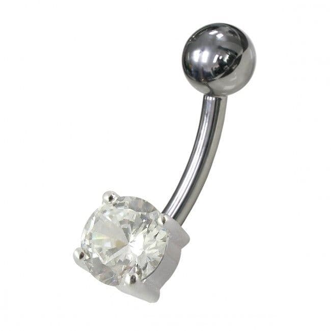 S4U Stříbrný piercing do pupíku - kulatý zirkon 6 mm (fialová) - BP01146-A - náhled 5