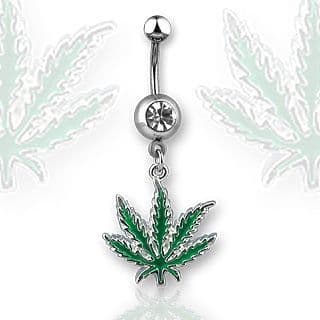 Piercing do pupíku - list marihuany - náhled 1