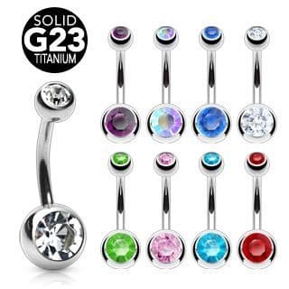 Piercing do pupíku - banánek TITAN (duhová) - náhled 3