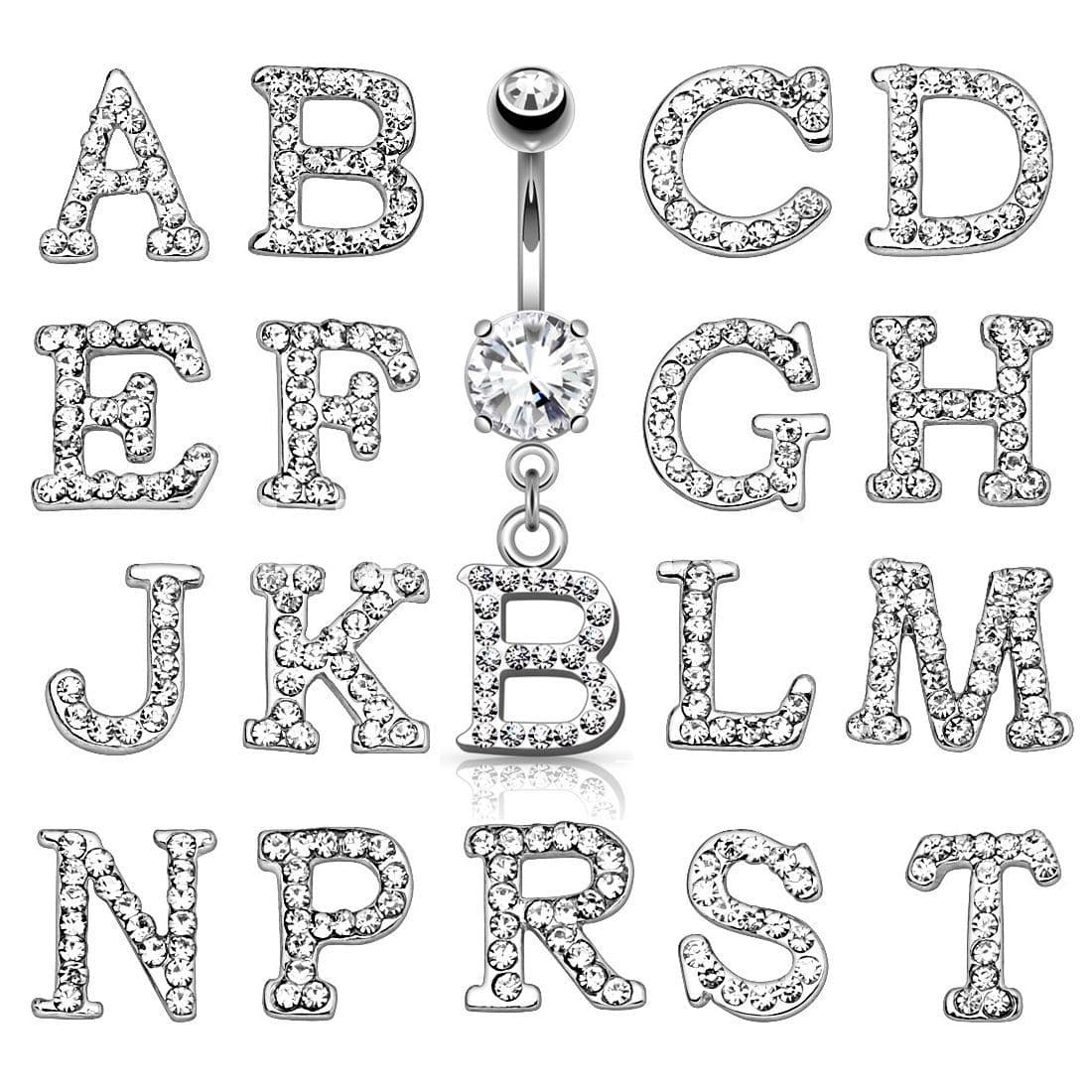 MARRE Piercing do pupíku - Iniciála M - WP01216-M - náhled 1
