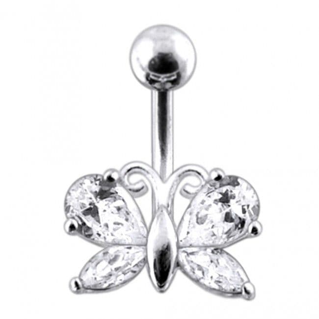 S4U Stříbrný piercing do pupíku - motýlek (fialová) - BP01207-A - náhled 3