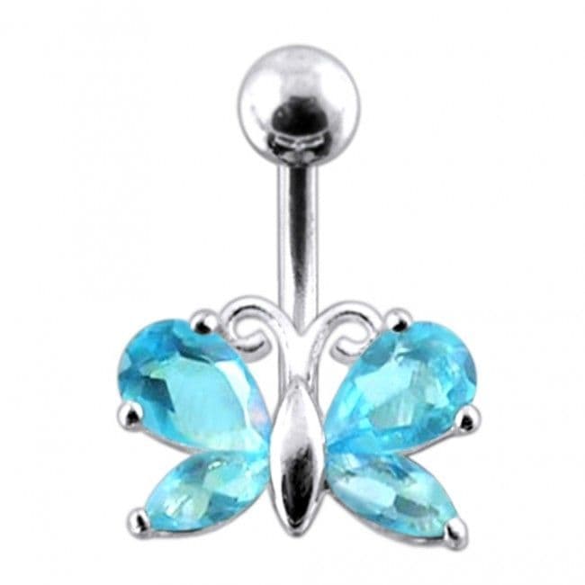 S4U Stříbrný piercing do pupíku - motýlek (fialová) - BP01207-A - náhled 5