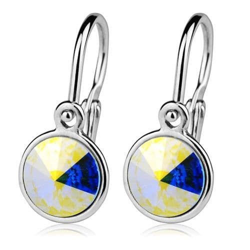 S4U Dětské stříbrné náušnice, Crystals from SWAROVSKI, barva: Crystal AB - CS1020-AB