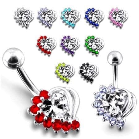 S4U Stříbrný piercing do pupíku (čirá/tmavě fialová) - BP01155-CA - náhled 3