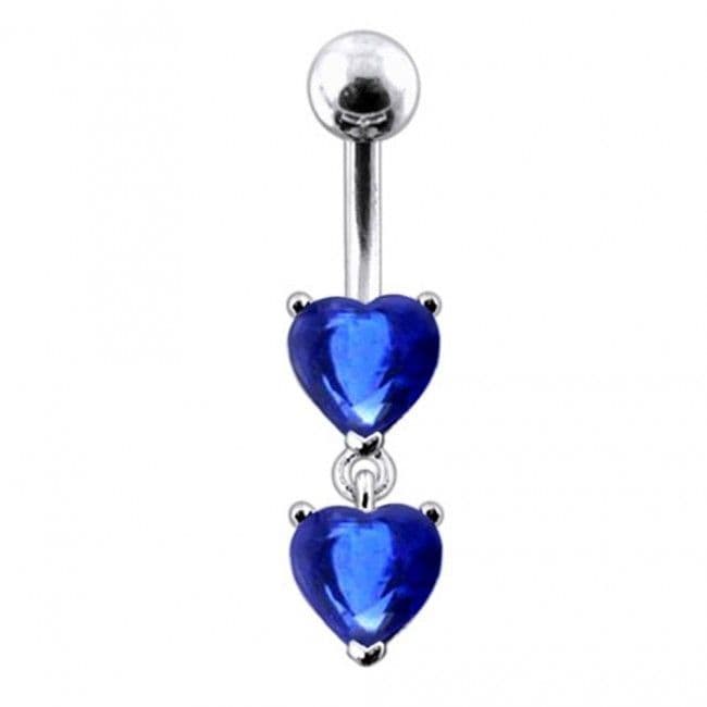 S4U Stříbrný piercing do pupíku - srdíčka (fialová) - BP01258-A - náhled 4