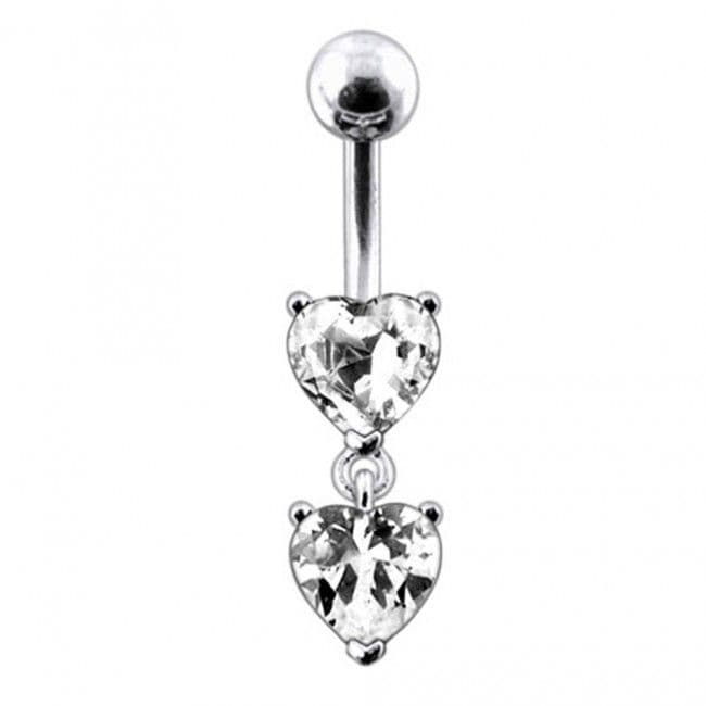 S4U Stříbrný piercing do pupíku - srdíčka (fialová) - BP01258-A - náhled 5