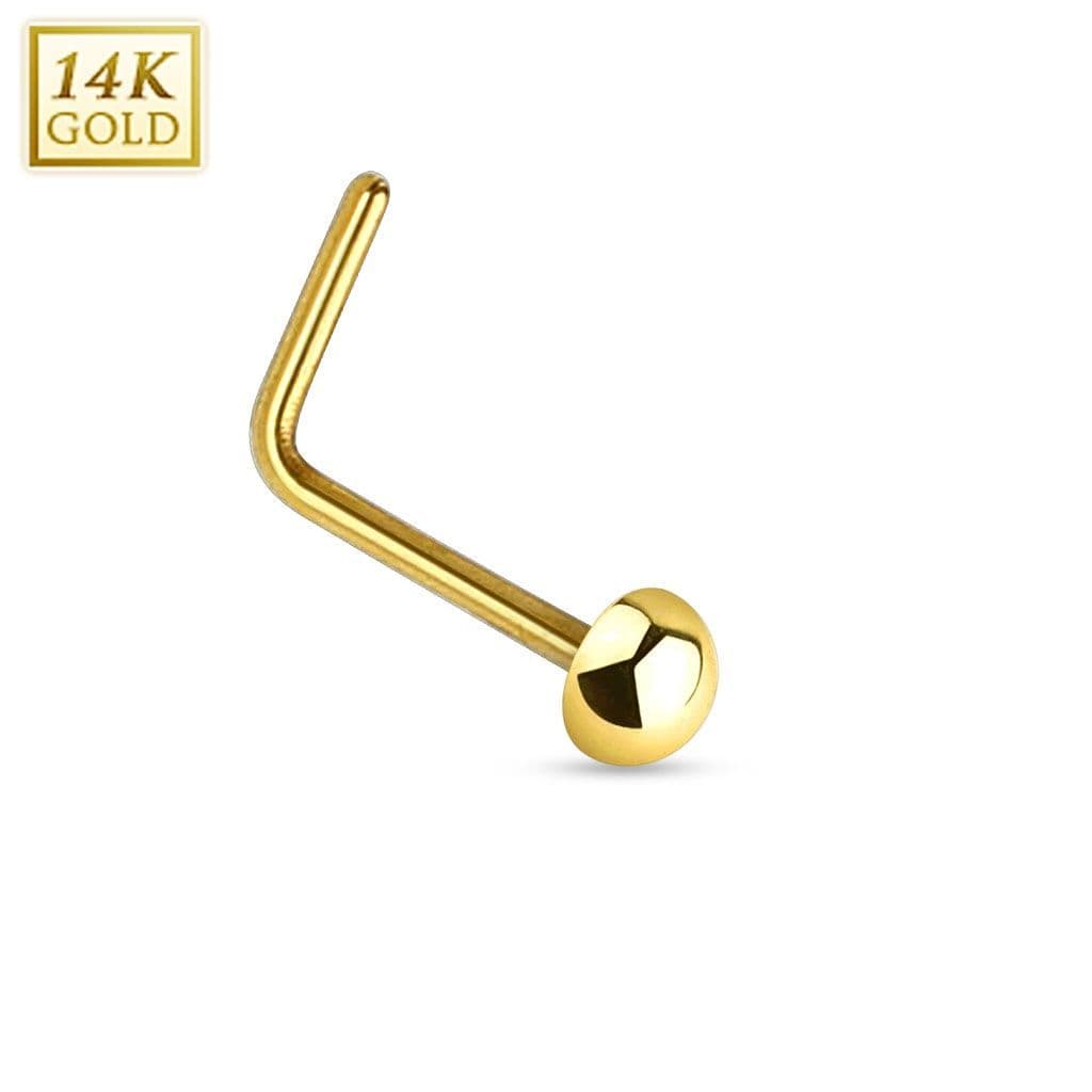 Zlatý piercing do nosu půlkulička, Au 585/1000 - ZL01034-YG