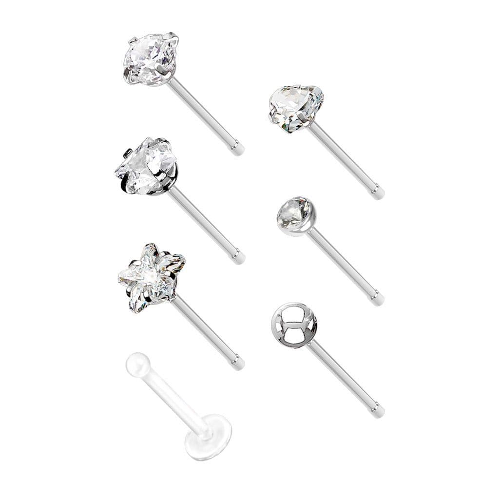 Sada 7mi piercingů do nosu - N0000-02 - náhled 2