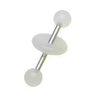 Piercing do jazyka - svítící (bílá) - PJ01172-W - náhled 3