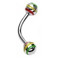 Piercing do obočí s proužky (modrá) - OB01130-B - náhled 4