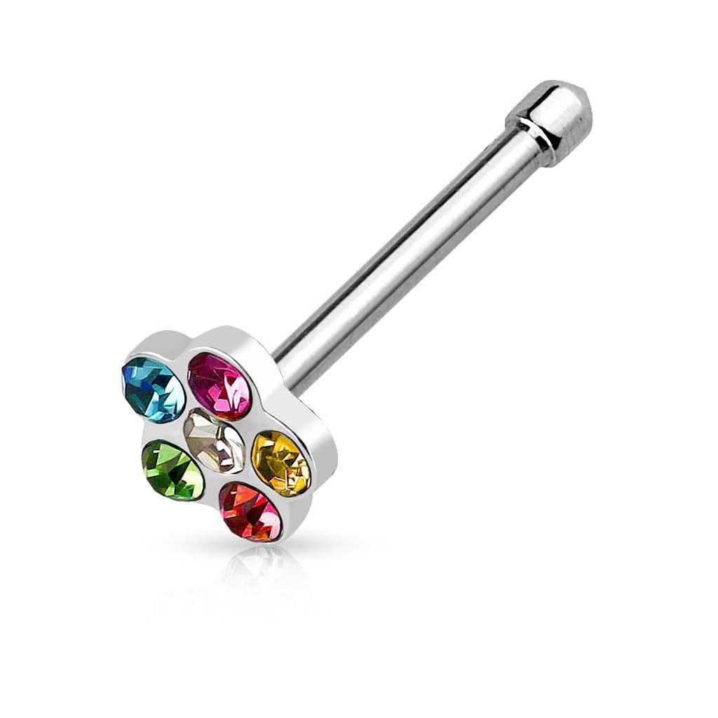 Piercing do nosu - kytička (barevné) - N01121-AB - náhled 1