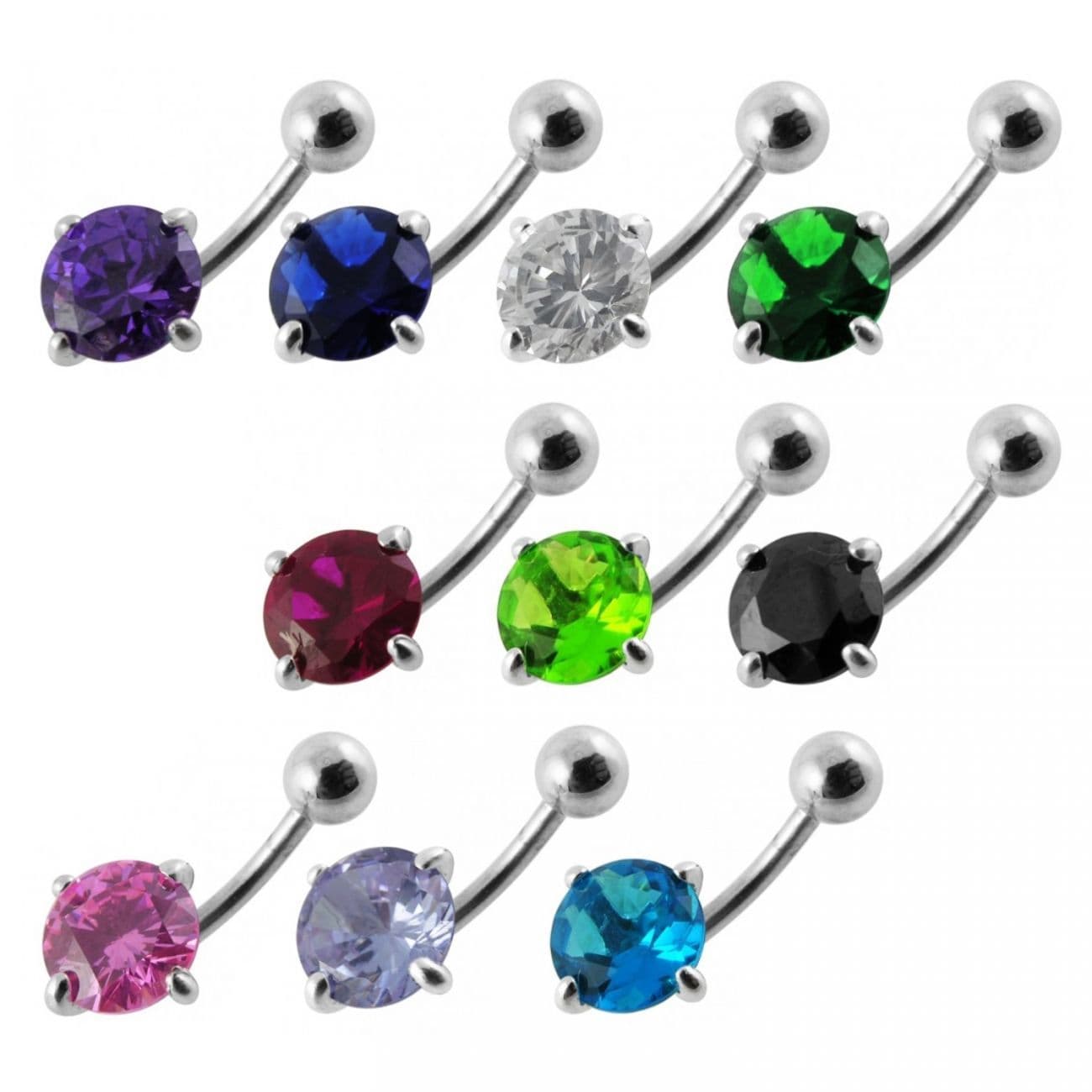 S4U Stříbrný piercing do pupíku, zirkon 10 mm (fialová) - BP01017-A - náhled 3