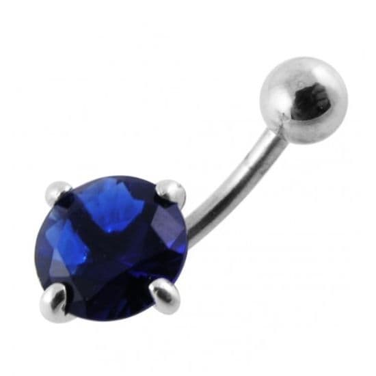 S4U Stříbrný piercing do pupíku, zirkon 10 mm (fialová) - BP01017-A - náhled 5