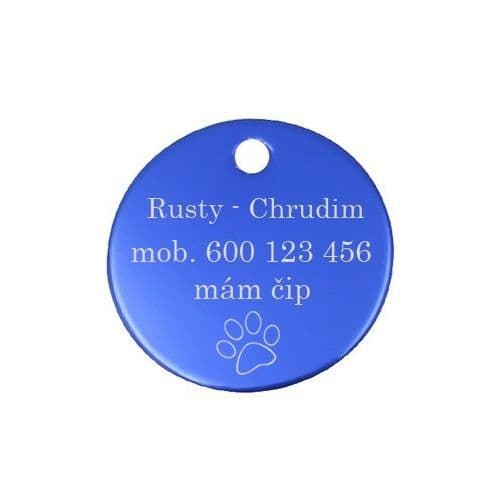 S4U Hliníková psí známka kulatá (fialová) - PZ004-VI - náhled 5