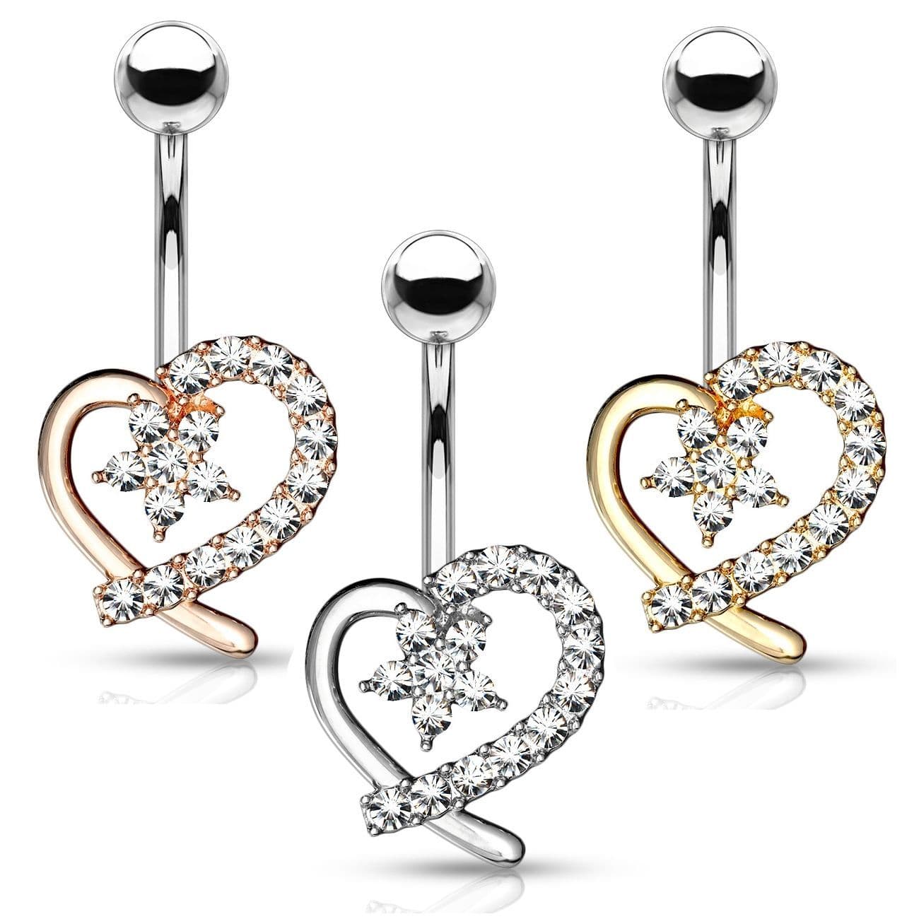 S4U Piercing do pupíku, čiré zirkony (růžové zlato) - WP0027-RD - náhled 2
