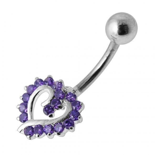 S4U Stříbrný piercing do pupíku srdíčko (růžová) - BP01026-P - náhled 4