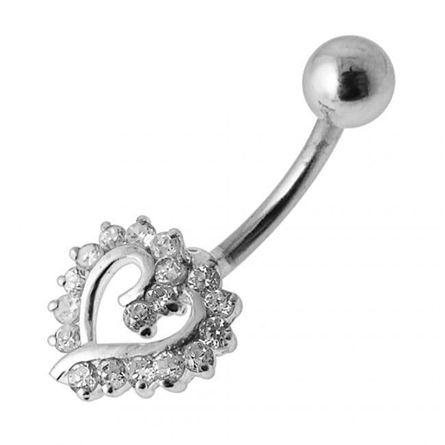 S4U Stříbrný piercing do pupíku srdíčko (růžová) - BP01026-P - náhled 5