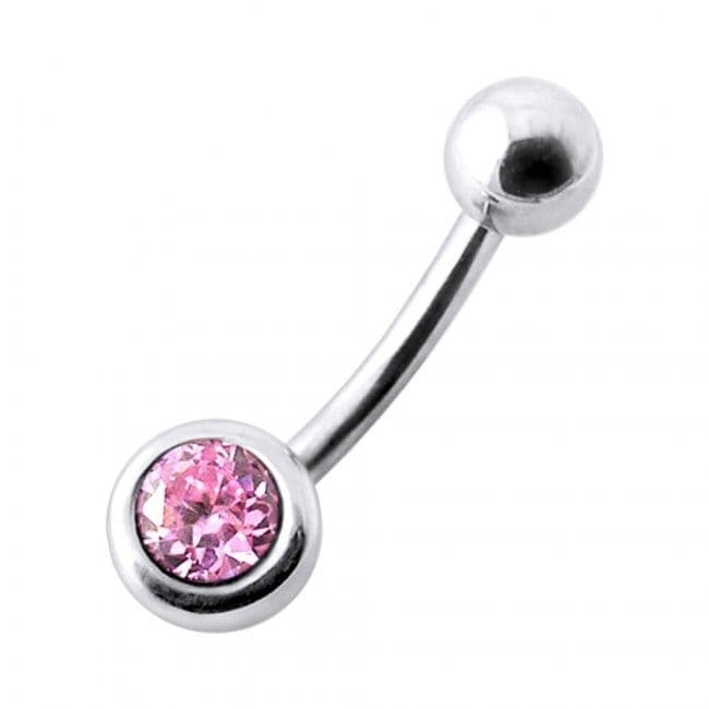 S4U Stříbrný piercing do pupíku se zirkonem
