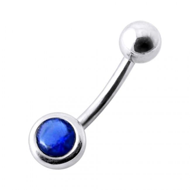 S4U Stříbrný piercing do pupíku se zirkonem (fialová) - BP01024-A - náhled 4