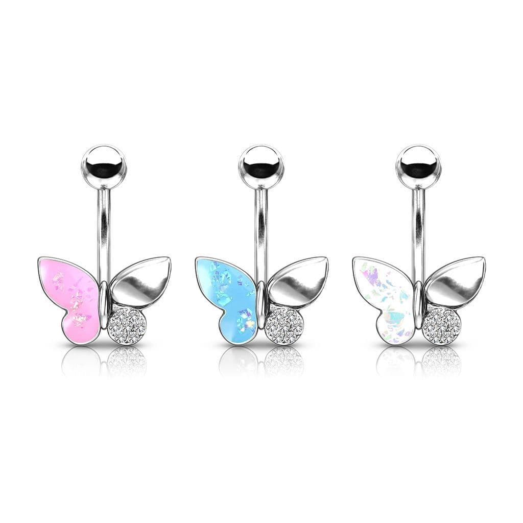 Piercing do pupíku motýlek (bílá) - WP01331-WH - náhled 3