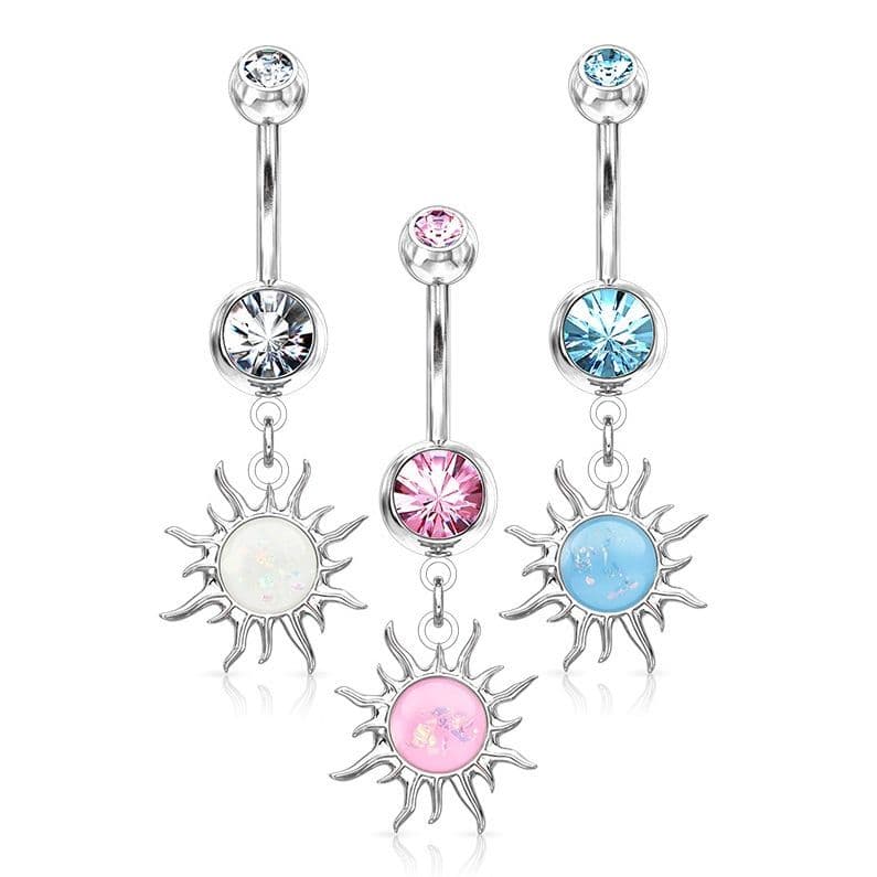 S4U Visací piercing do pupíku sluníčko (růžová) - WP01337-P - náhled 3