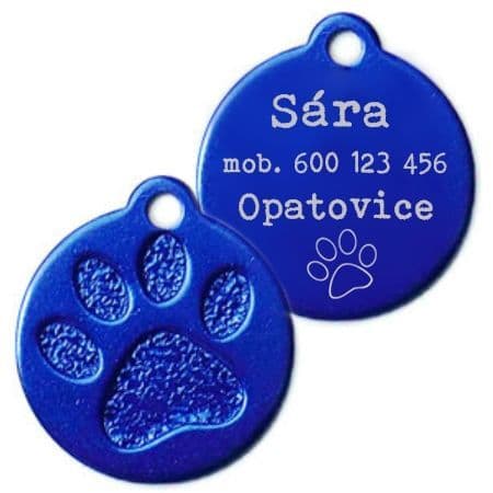 S4U Hliníková psí známka tlapka malá (fialová) - PZ014-VI - náhled 5