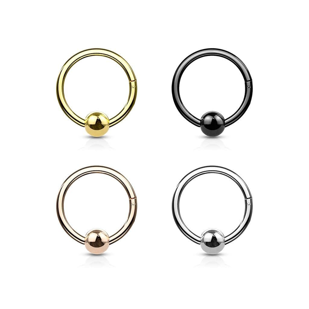 Piercing segment kruh s kuličkou (růžové zlato, 1,2 x 8 mm, 3 mm) - náhled 3