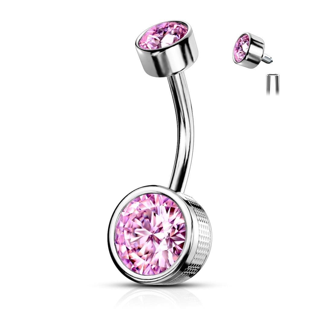 Piercing do pupíku (růžová, 1,6 x 10 mm) - náhled 1