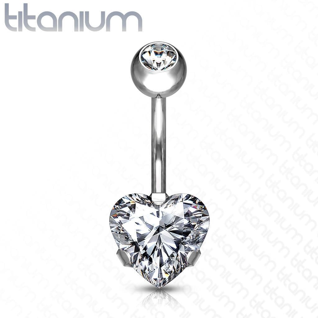 Piercing do pupíku srdce - TITAN (fialová) - náhled 4