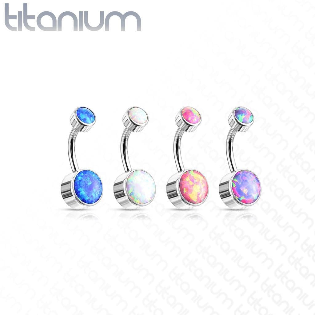 Piercing do pupíku - TITAN, opál (bílá) - náhled 3