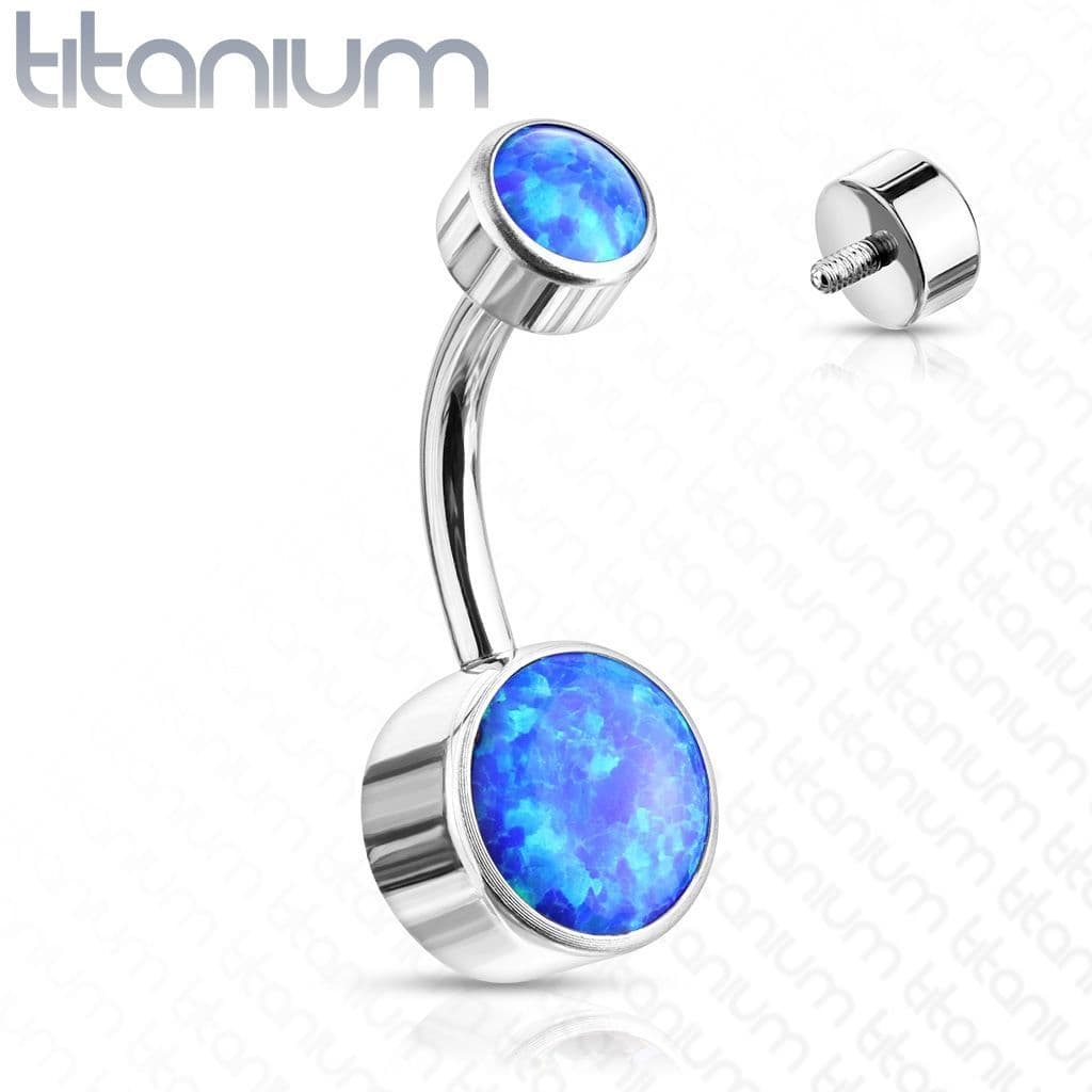 Piercing do pupíku - TITAN, opál (bílá) - náhled 4
