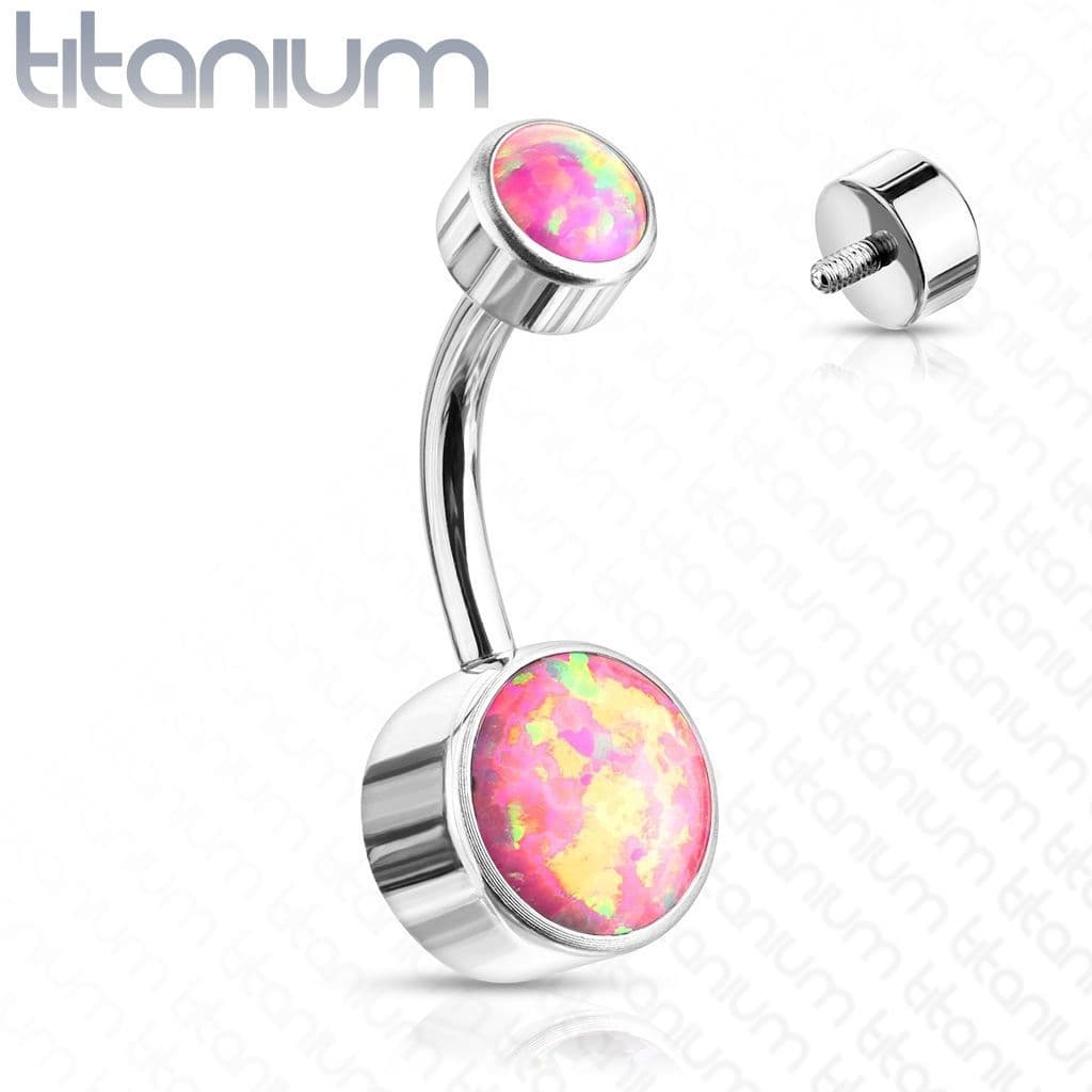 Piercing do pupíku - TITAN, opál (bílá) - náhled 5