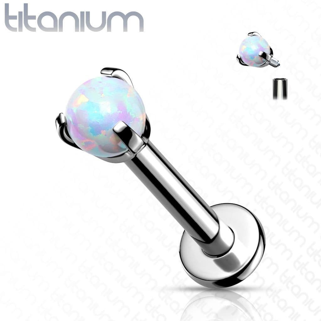 Piercing do brady - labreta titan (bílá) - TIT1077-OP17 - náhled 1